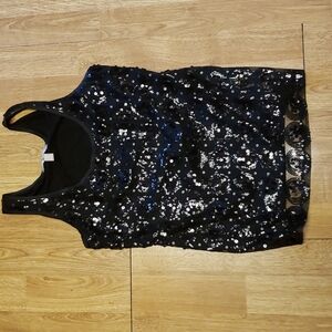 Banana Republic black sequined polka dot tank size XS